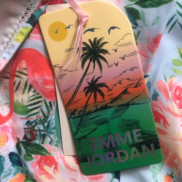 NWT Emme Jordan One Piece Bathing Suit Tropical Flamingo Print Small - Picture 9 of 9